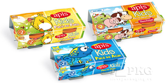 Packaging Apis Kids: lata, agrupador.